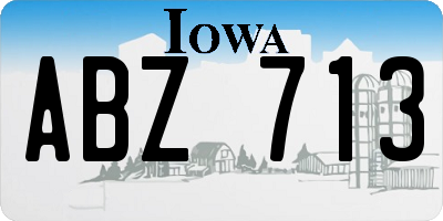 IA license plate ABZ713