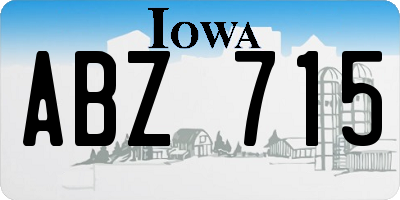 IA license plate ABZ715