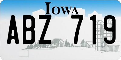 IA license plate ABZ719
