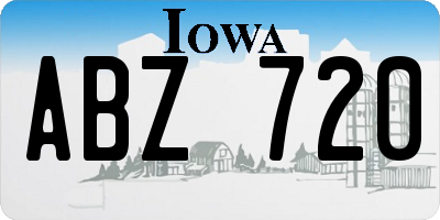 IA license plate ABZ720