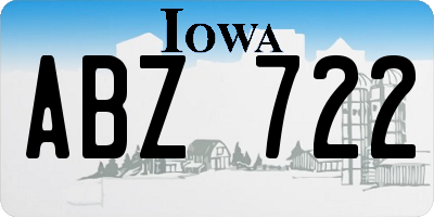 IA license plate ABZ722