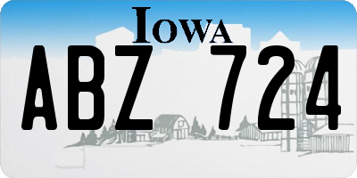 IA license plate ABZ724