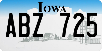 IA license plate ABZ725