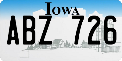 IA license plate ABZ726