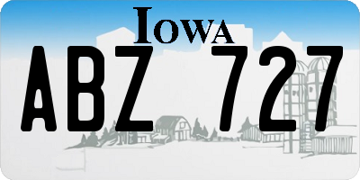 IA license plate ABZ727
