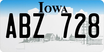 IA license plate ABZ728
