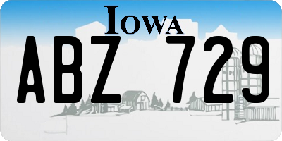 IA license plate ABZ729