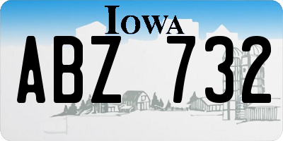 IA license plate ABZ732