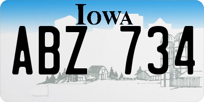 IA license plate ABZ734