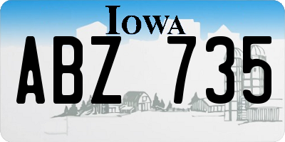 IA license plate ABZ735