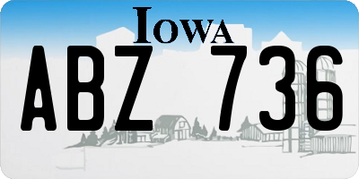 IA license plate ABZ736