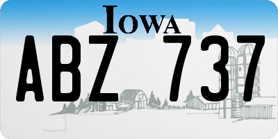 IA license plate ABZ737