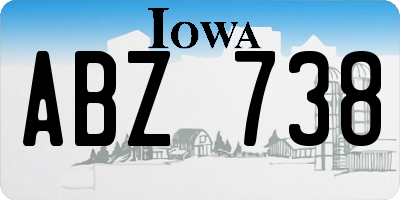 IA license plate ABZ738