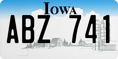 IA license plate ABZ741