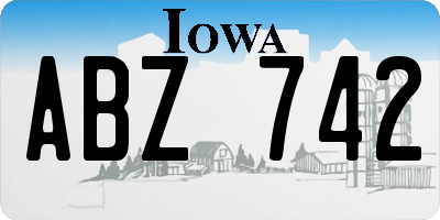 IA license plate ABZ742