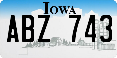 IA license plate ABZ743