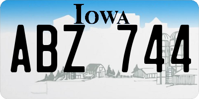 IA license plate ABZ744