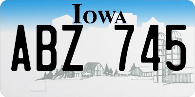 IA license plate ABZ745