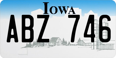 IA license plate ABZ746