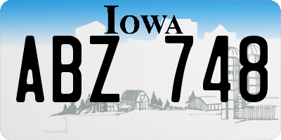 IA license plate ABZ748