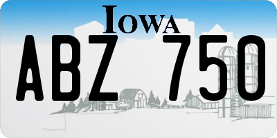 IA license plate ABZ750
