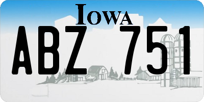 IA license plate ABZ751