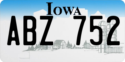 IA license plate ABZ752