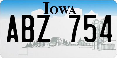 IA license plate ABZ754