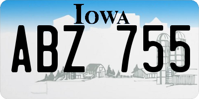 IA license plate ABZ755