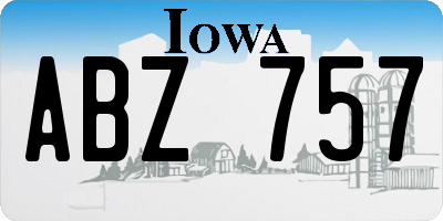 IA license plate ABZ757