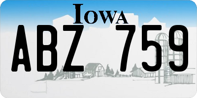 IA license plate ABZ759