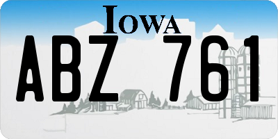 IA license plate ABZ761