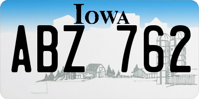 IA license plate ABZ762