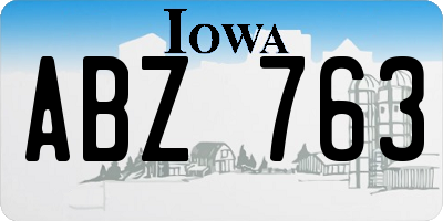 IA license plate ABZ763