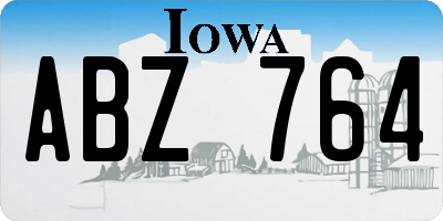 IA license plate ABZ764