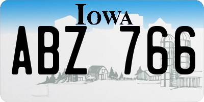 IA license plate ABZ766