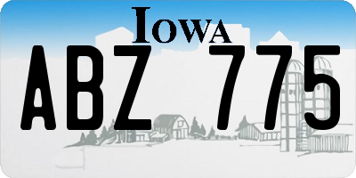 IA license plate ABZ775