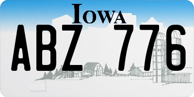 IA license plate ABZ776