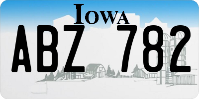 IA license plate ABZ782