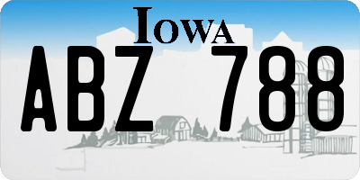IA license plate ABZ788