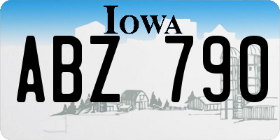 IA license plate ABZ790