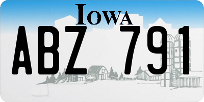 IA license plate ABZ791