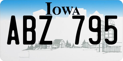 IA license plate ABZ795