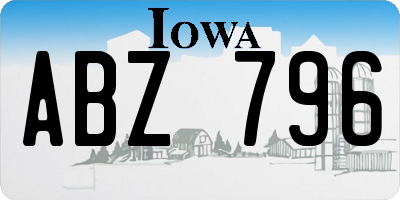 IA license plate ABZ796