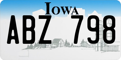 IA license plate ABZ798