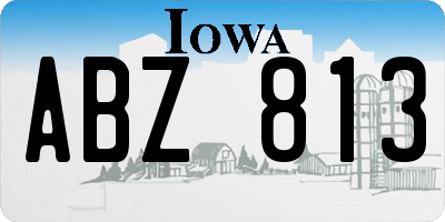 IA license plate ABZ813