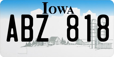 IA license plate ABZ818