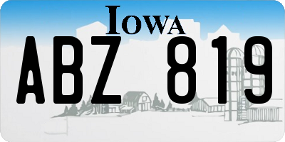 IA license plate ABZ819
