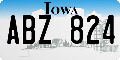 IA license plate ABZ824