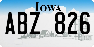 IA license plate ABZ826
